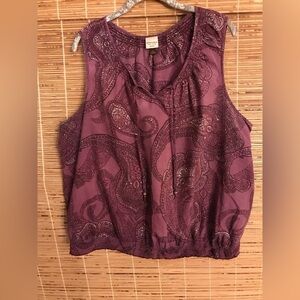 Sonoma Blouse Purple Paisley Size 1X